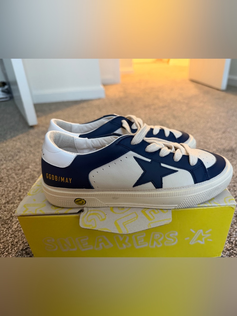 Kids Navy & White Star Sneakers - Golden Goose